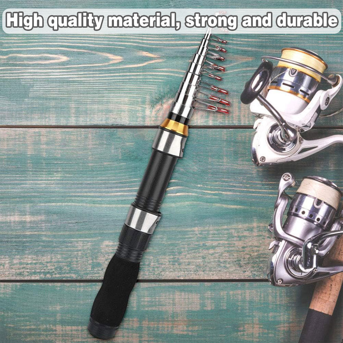 Telescopic Fishing Rod Portable Compact Travel Freshwater Saltwater