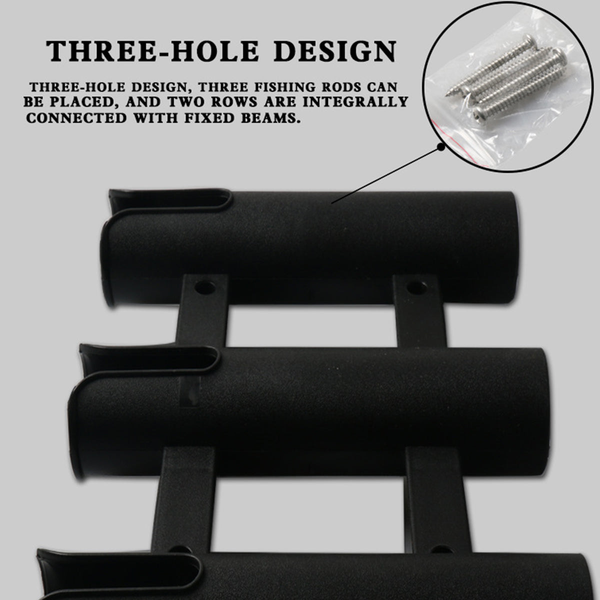 Adjustable Boat Fishing Rod Holder with 3 Slots for Kayaks and Docks