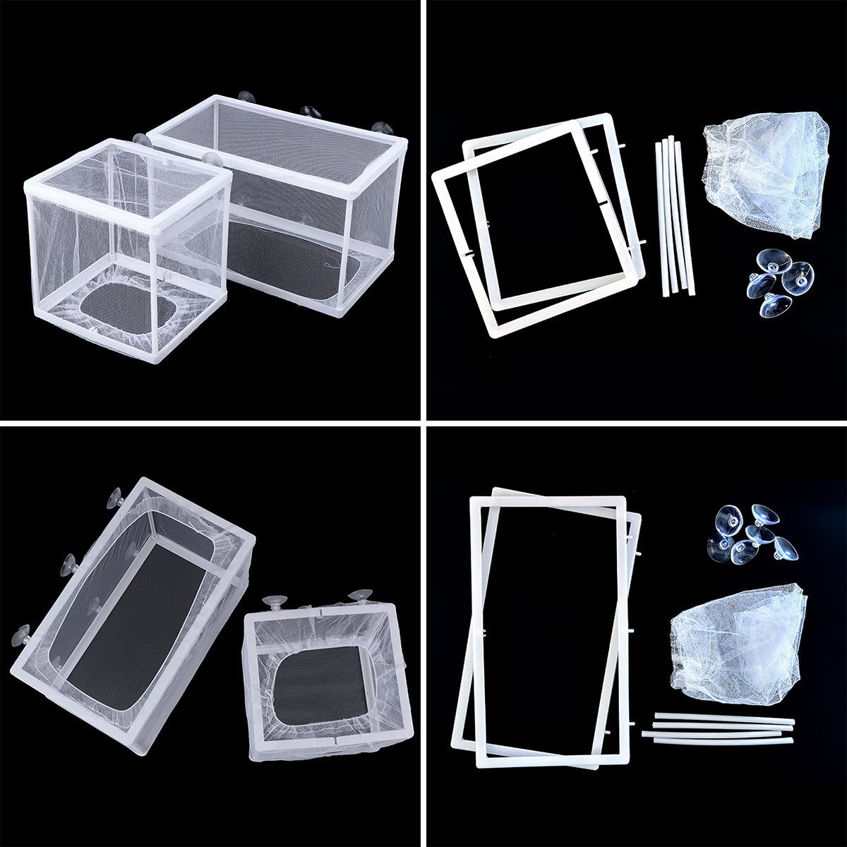 2pcs Fish Breeding Hatchery Box Juvenile Isolation Net Fry Spawning Incubator