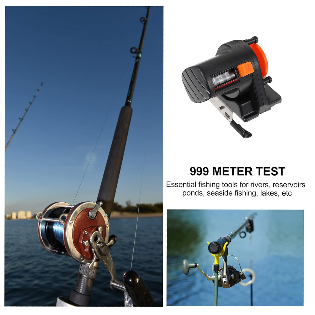 Fishing Line Counter with Precision Meter Display for Saltwater & Freshwater