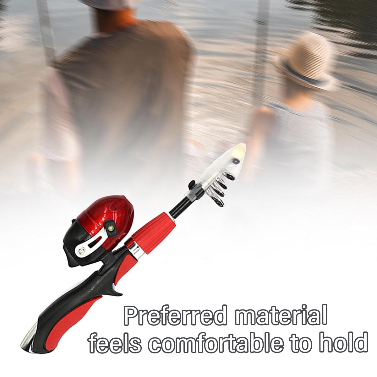 Mini Retractable Fishing Rod for Kids with EVA Grip and Compact Design