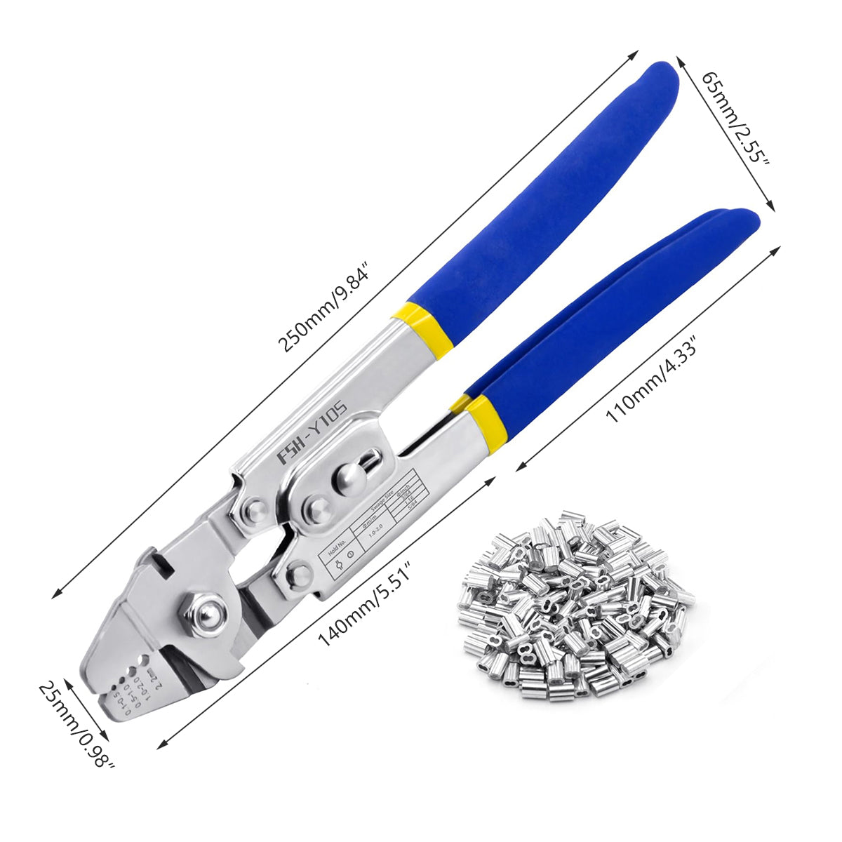 8-shaped Wire Rope Crimping Tool Pliers Swaging Swager Crimper Loop Sleeve