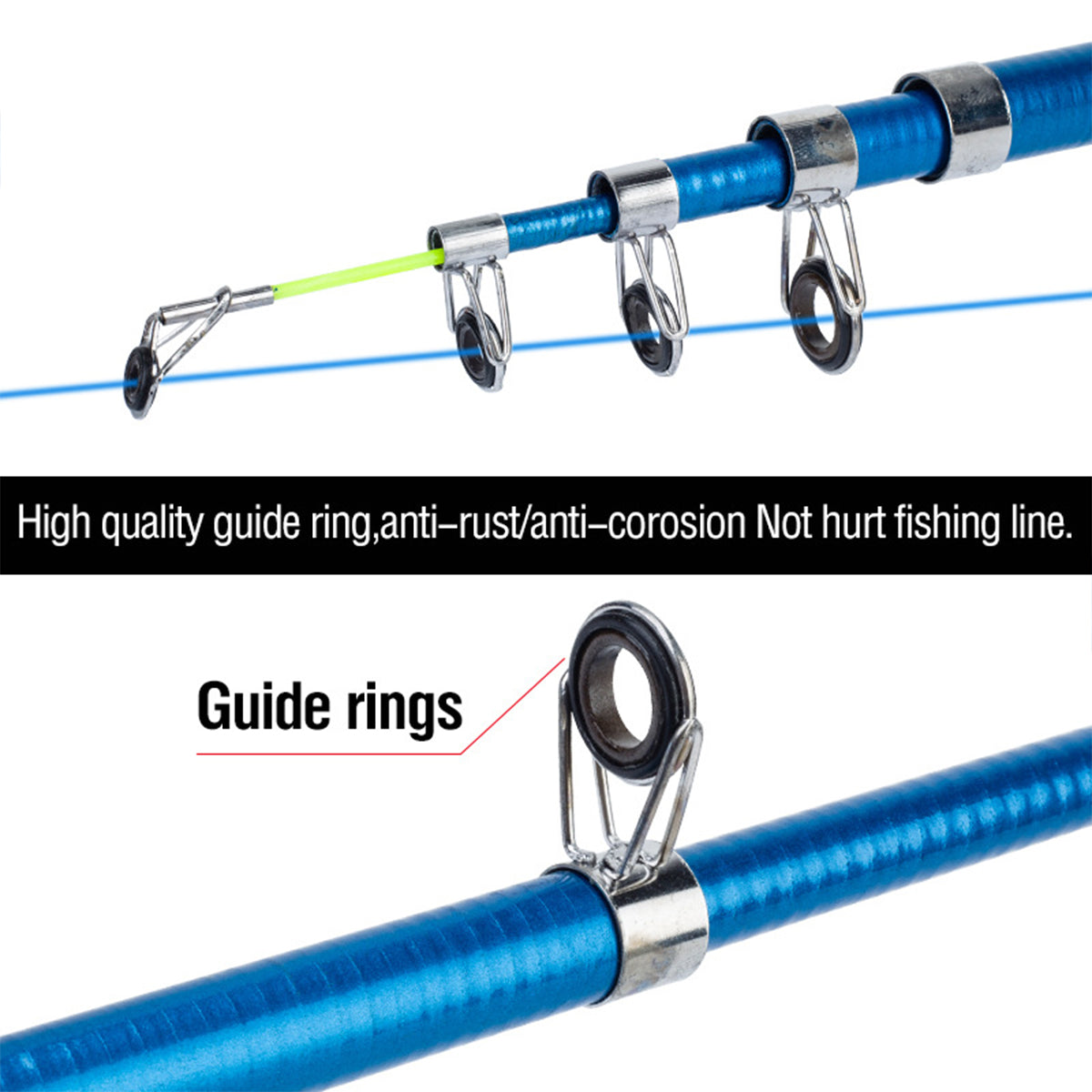 Telescopic Fishing Rod Durable Glass Steel Lightweight Portable Pole