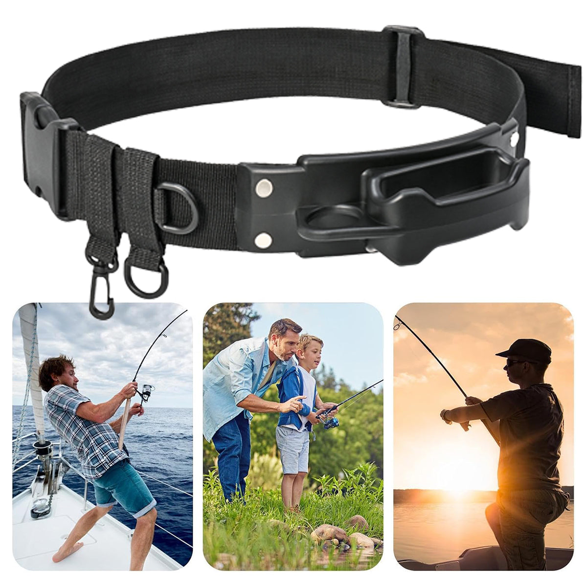 Fly Fishing Hand Rod Holder Adjustable Belt Rod Holder for Fishing Belts Wading