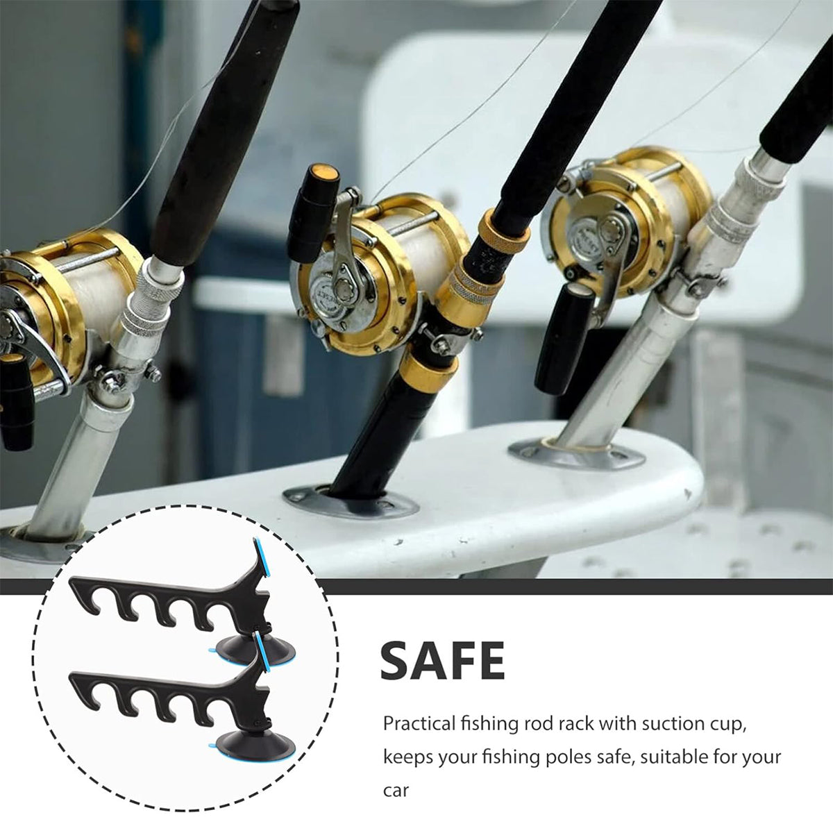 Fishing Rod Display Rack – Multi-Slot Suction Cup Holder