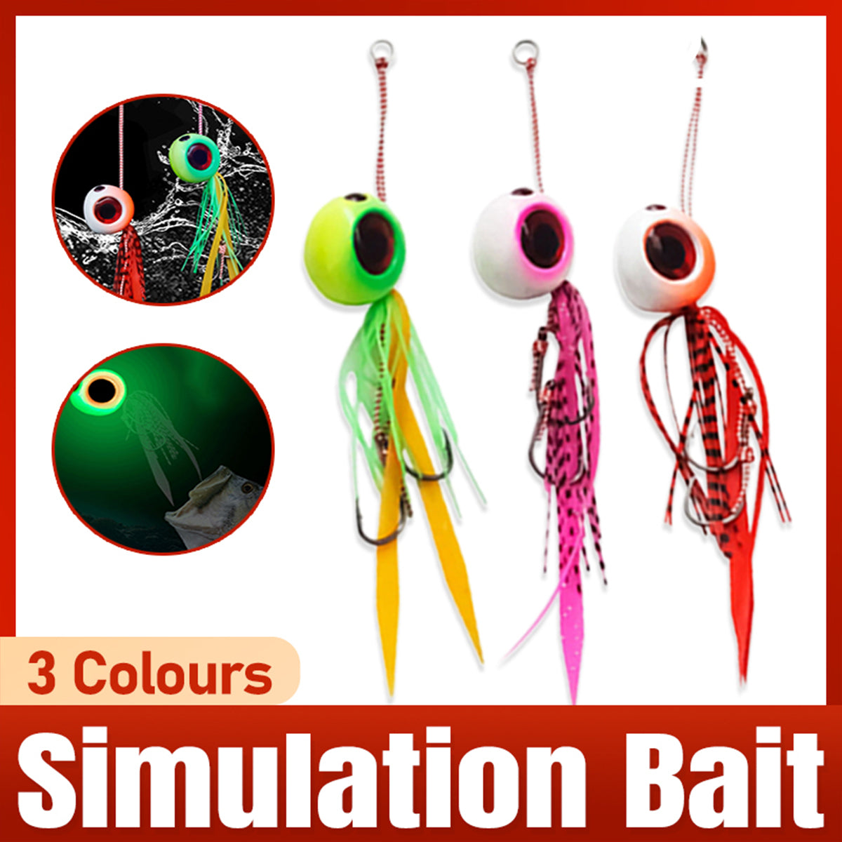Luminous Fishing Lure with 3D Fisheye – Durable Hooks