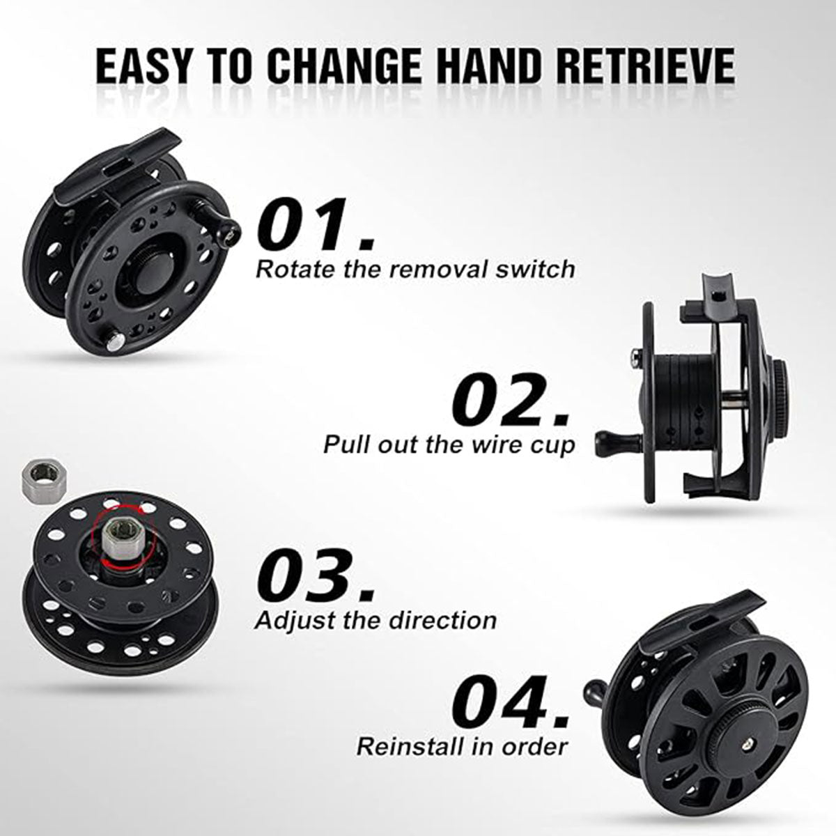 Fly Fishing Reel Lightweight ABS Front Wheel Reel