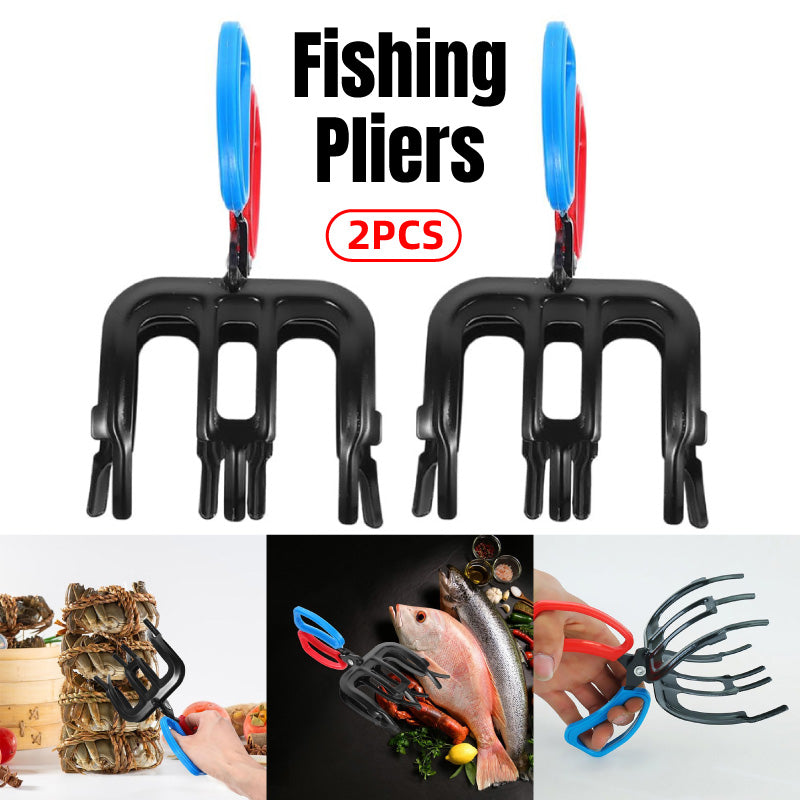 Fishing Control Pliers 3-Tooth Grabber Clamp Set of 2