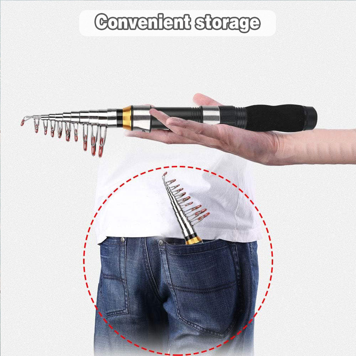Telescopic Fishing Rod Portable Compact Travel Freshwater Saltwater