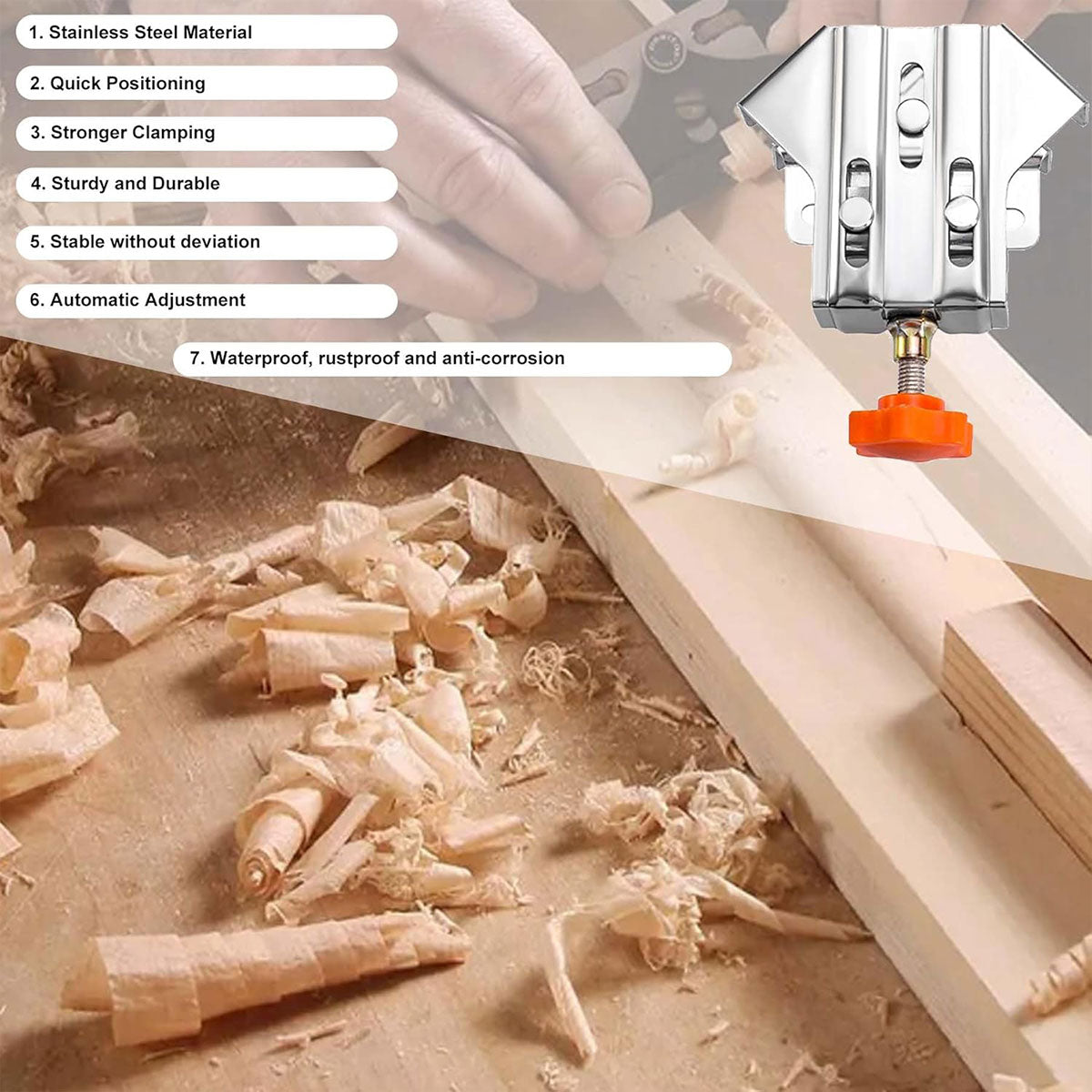 Stainless Steel Right Angle Clamps Adjustable for Woodworking