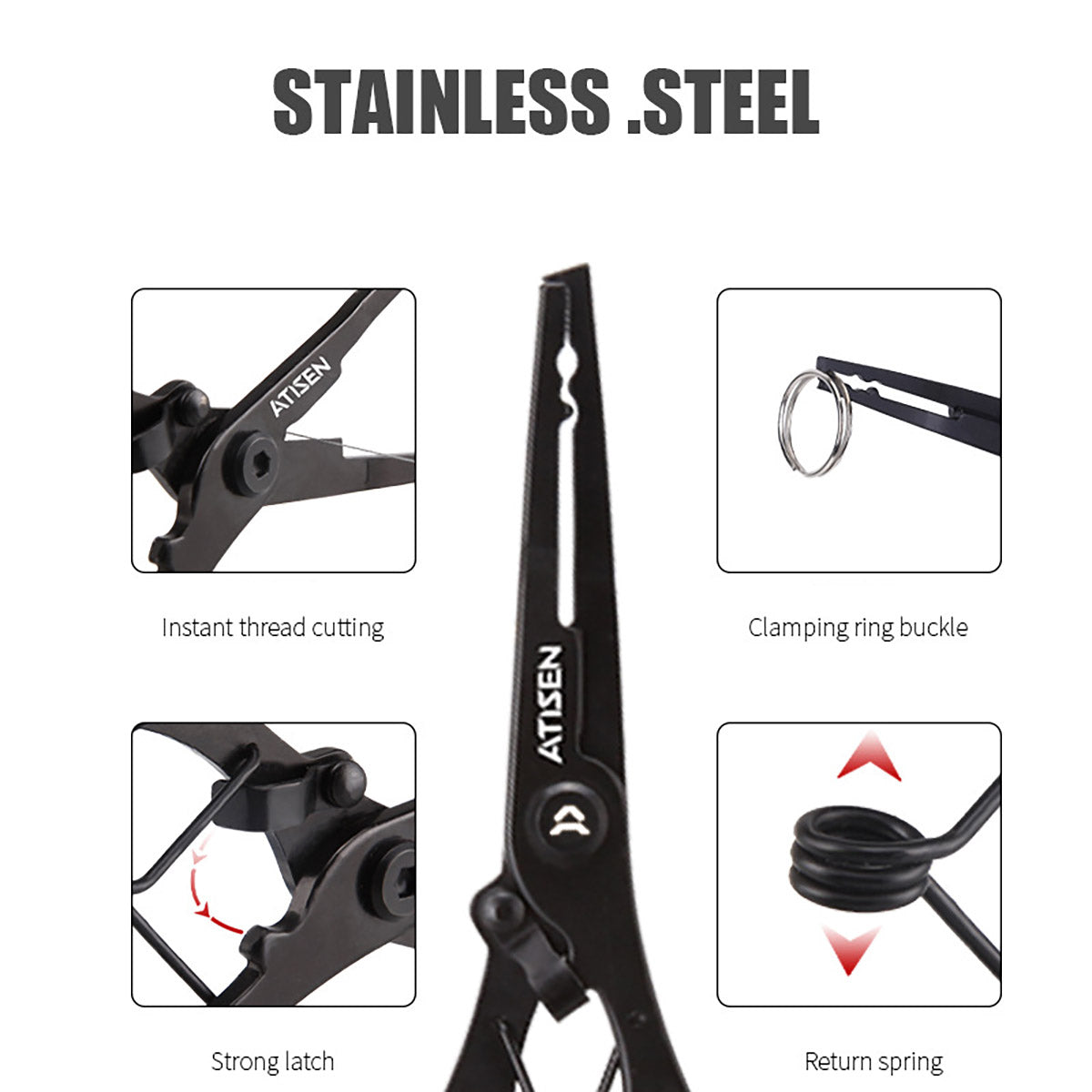 Stainless Steel Fishing Pliers and Fish Gripper Set Anti-Rust Tools