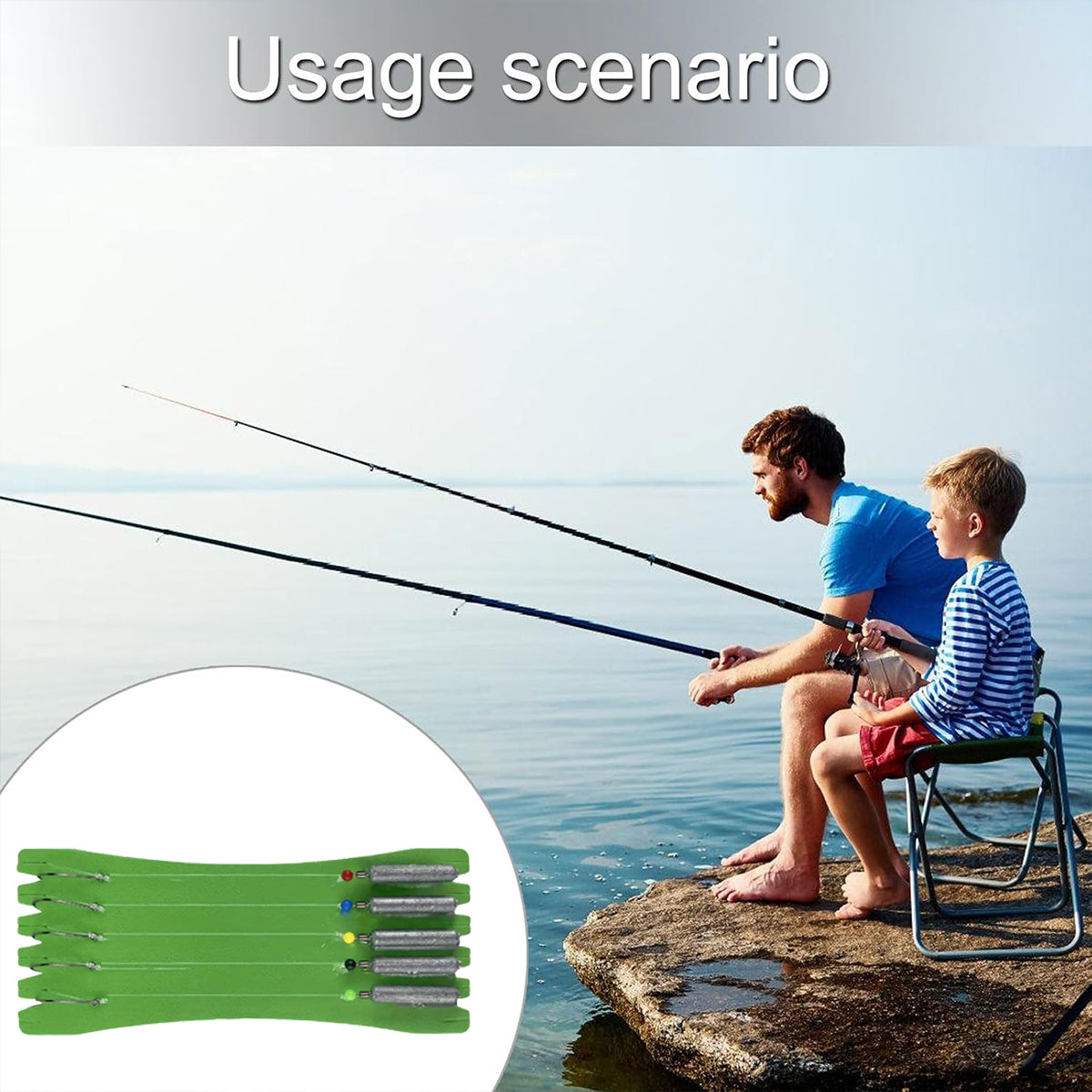 Drop Shot Fishing Rig Fluorocarbon Line with Swivel & Sinker