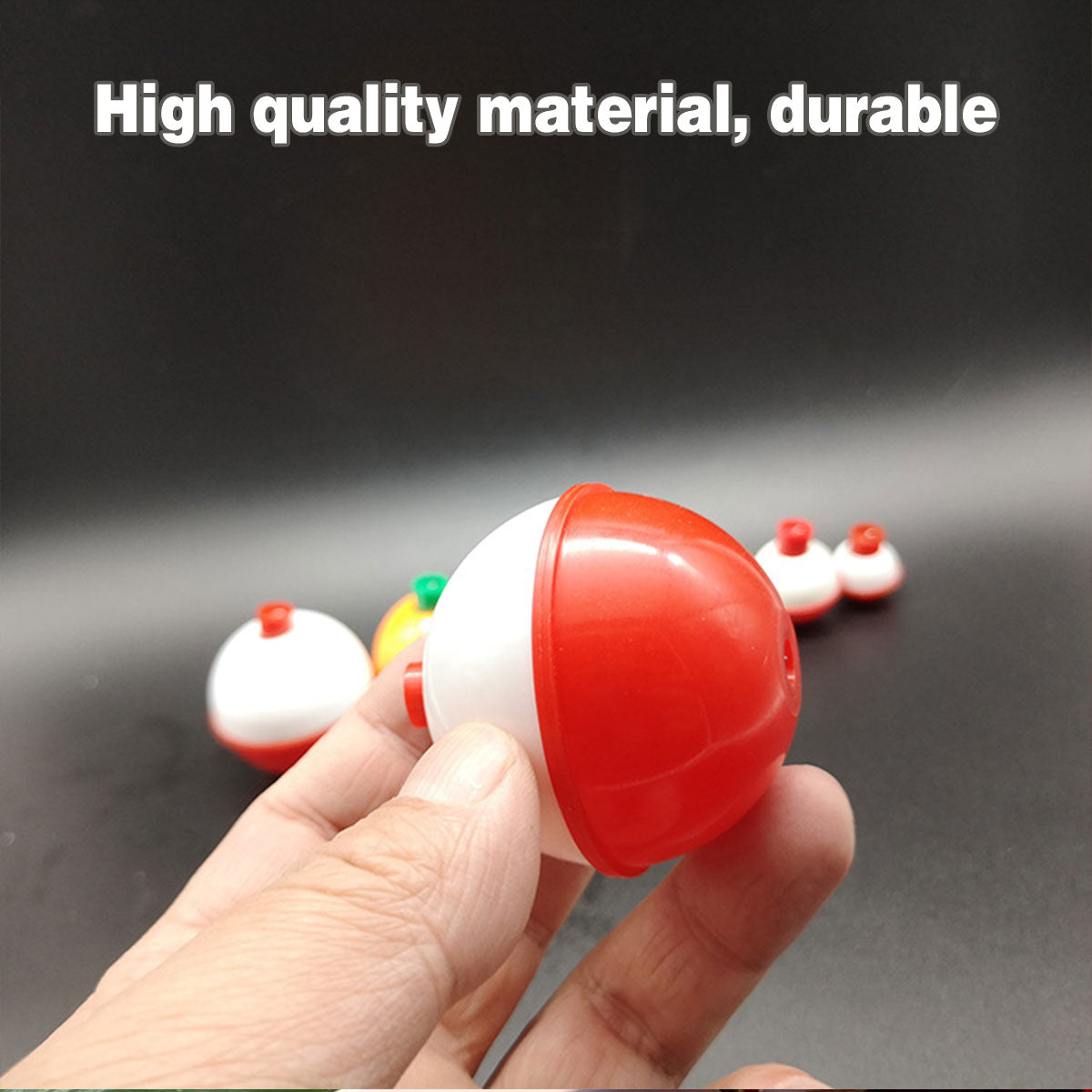 50pcs Snap-On Fishing Bobbers Red White Float Set Freshwater Saltwater