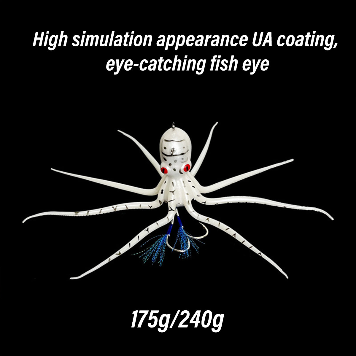 Simulated Octopus Fishing Bait Soft Lure with Lead Head