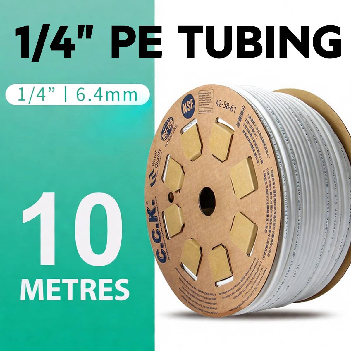 1/4" PE Tubing for RO Systems Food-Grade Water Purifier Hose 10m