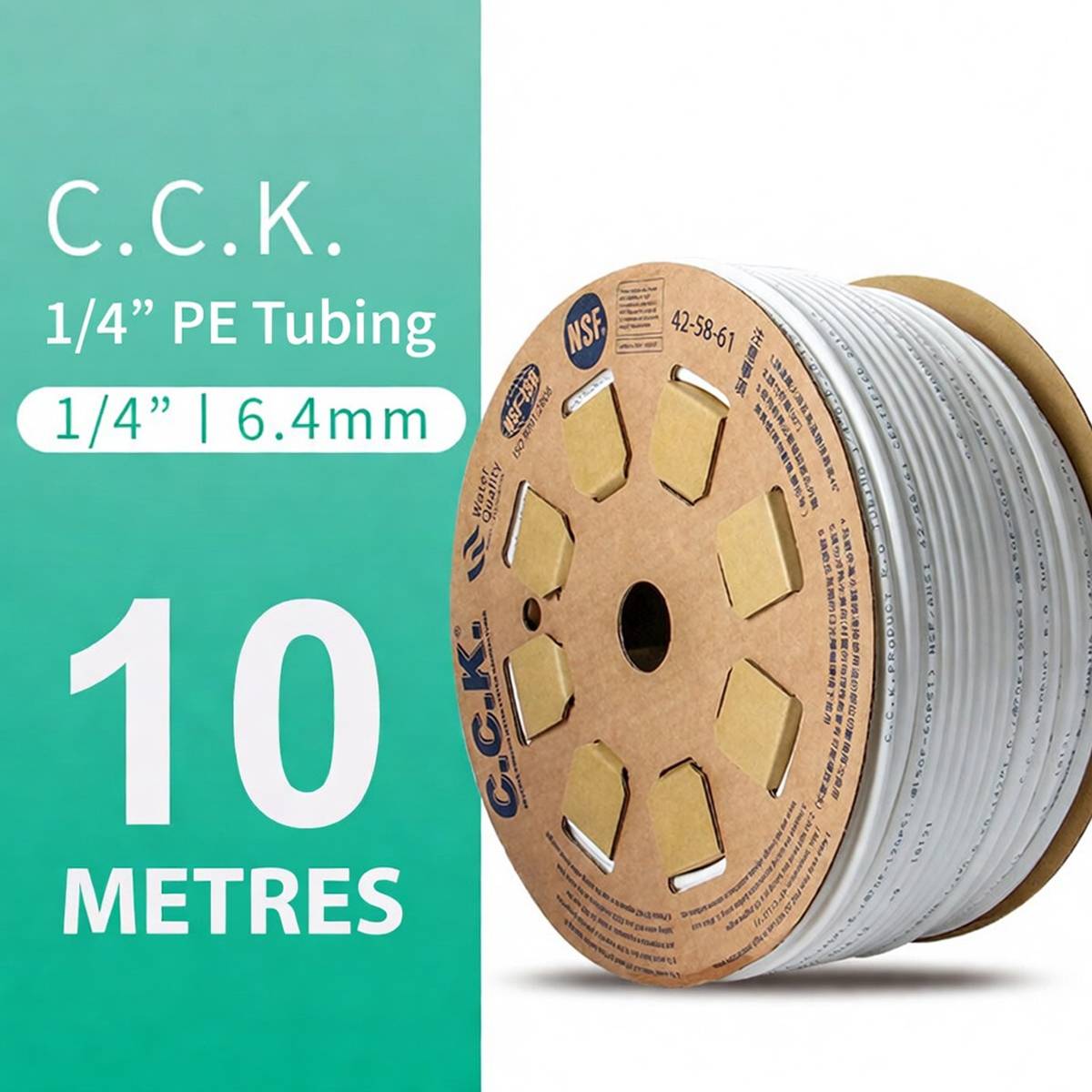 1/4" PE Tubing for RO Systems Food-Grade Water Purifier Hose 10m