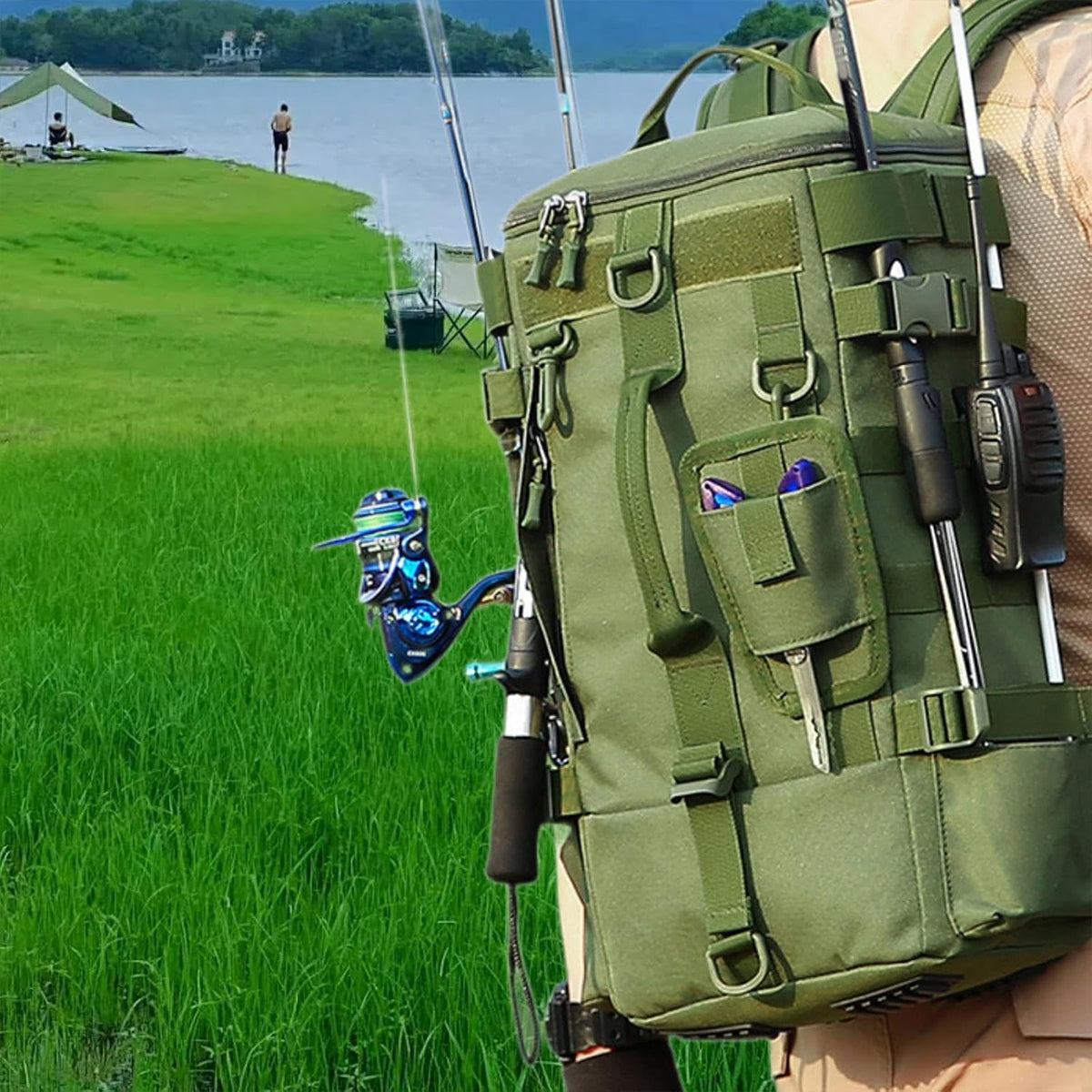 Multifunctional Waterproof Fishing Bag Large Capacity Oxford Tackle Storage