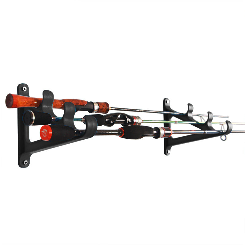 Wall Mounted Fishing Rod Rack ABS Holder For 6 Rods Space-Saving Storage