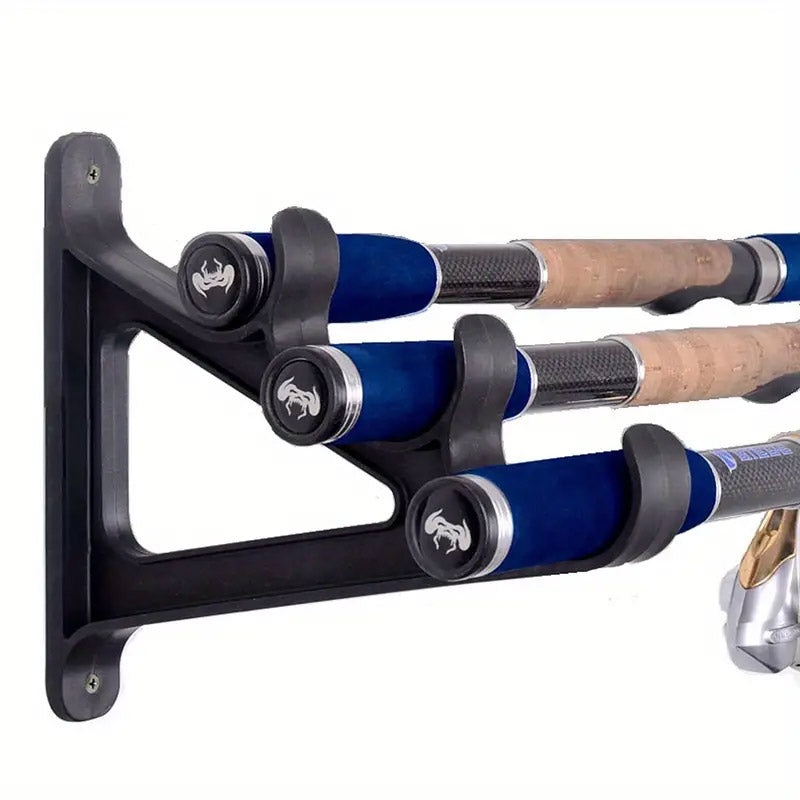Wall Mounted Fishing Rod Rack ABS Holder For 6 Rods Space-Saving Storage