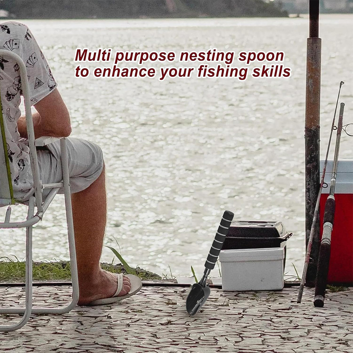 Telescopic Bait Throwing Spoon Aluminium Alloy For Fishing