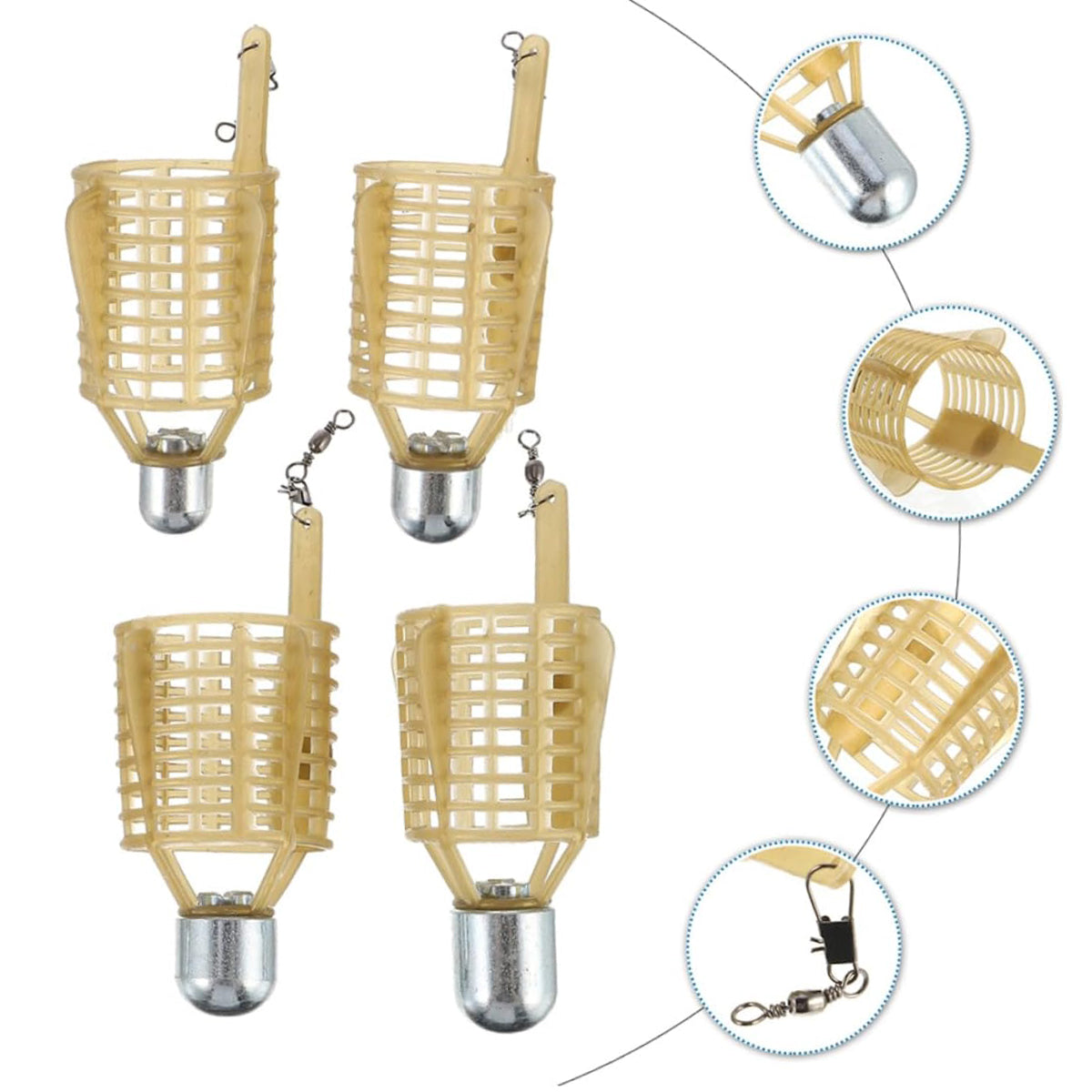 Feeder Bait Cage Set For Carp Fishing Freshwater Durable 4pcs