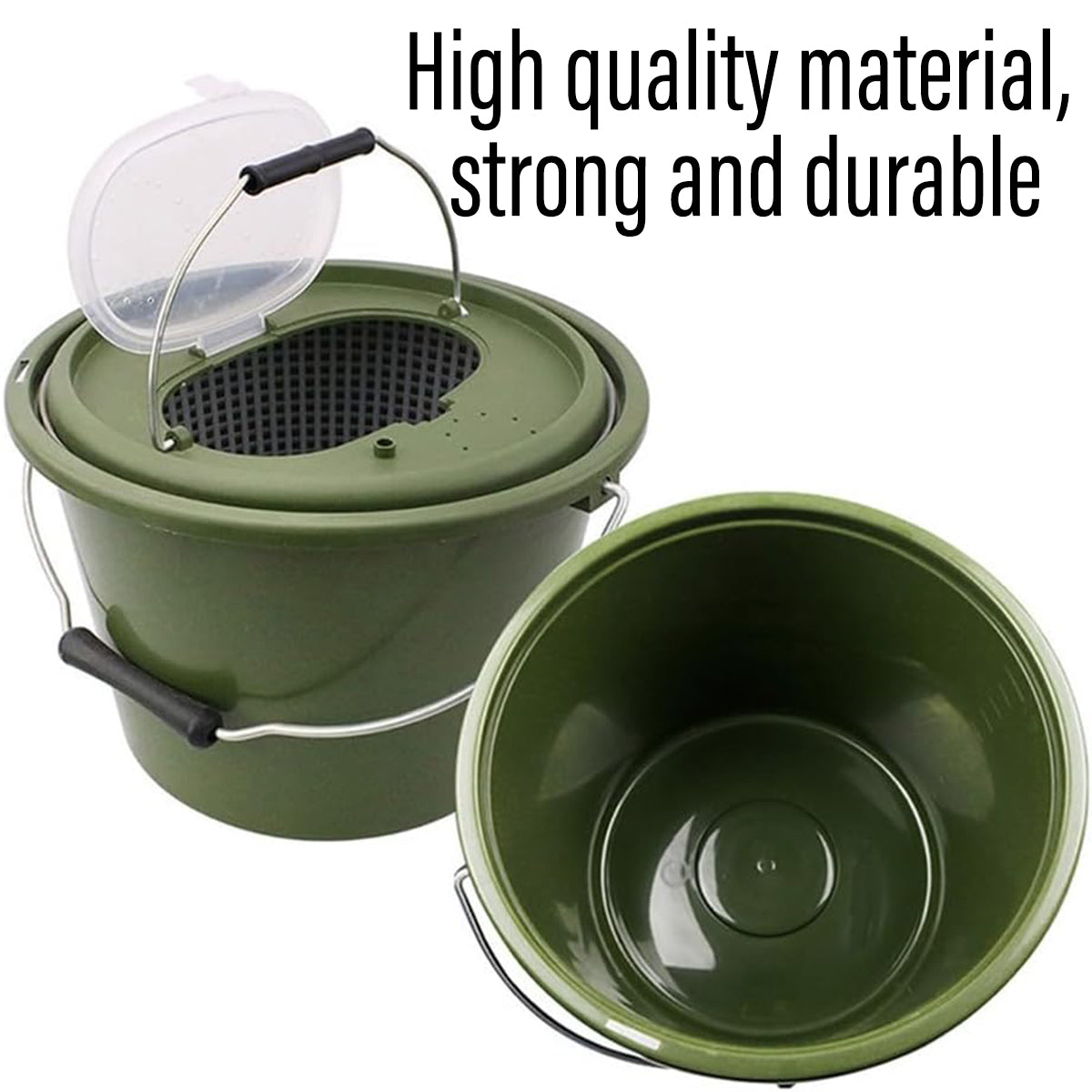 Handheld Water Bucket Portable Fishing Storage Container with Lid