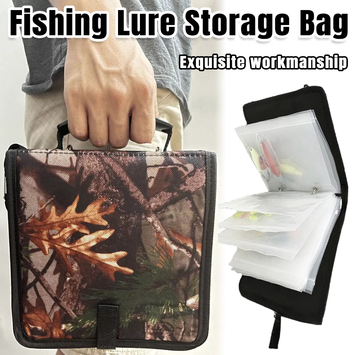 Waterproof Fishing Tackle Storage Bag with 15 Pockets
