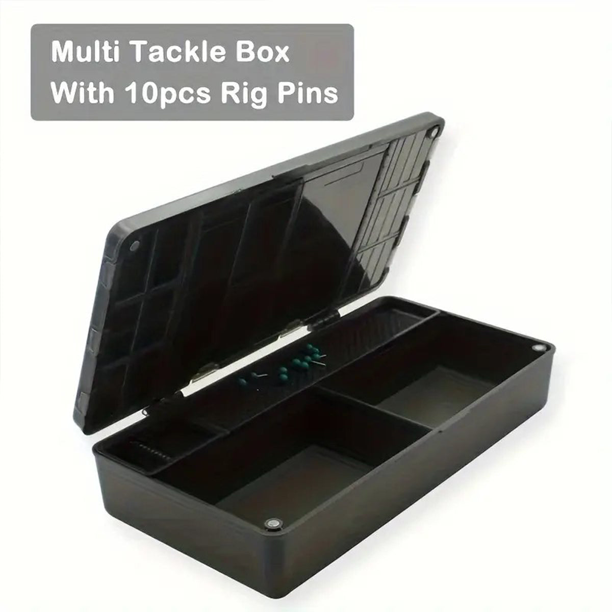 Carp Fishing Tackle Box With Measuring Bar And Rig Pins
