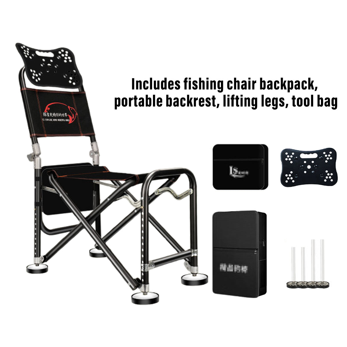 Portable Foldable Fishing Chair with Backrest for Outdoor Use