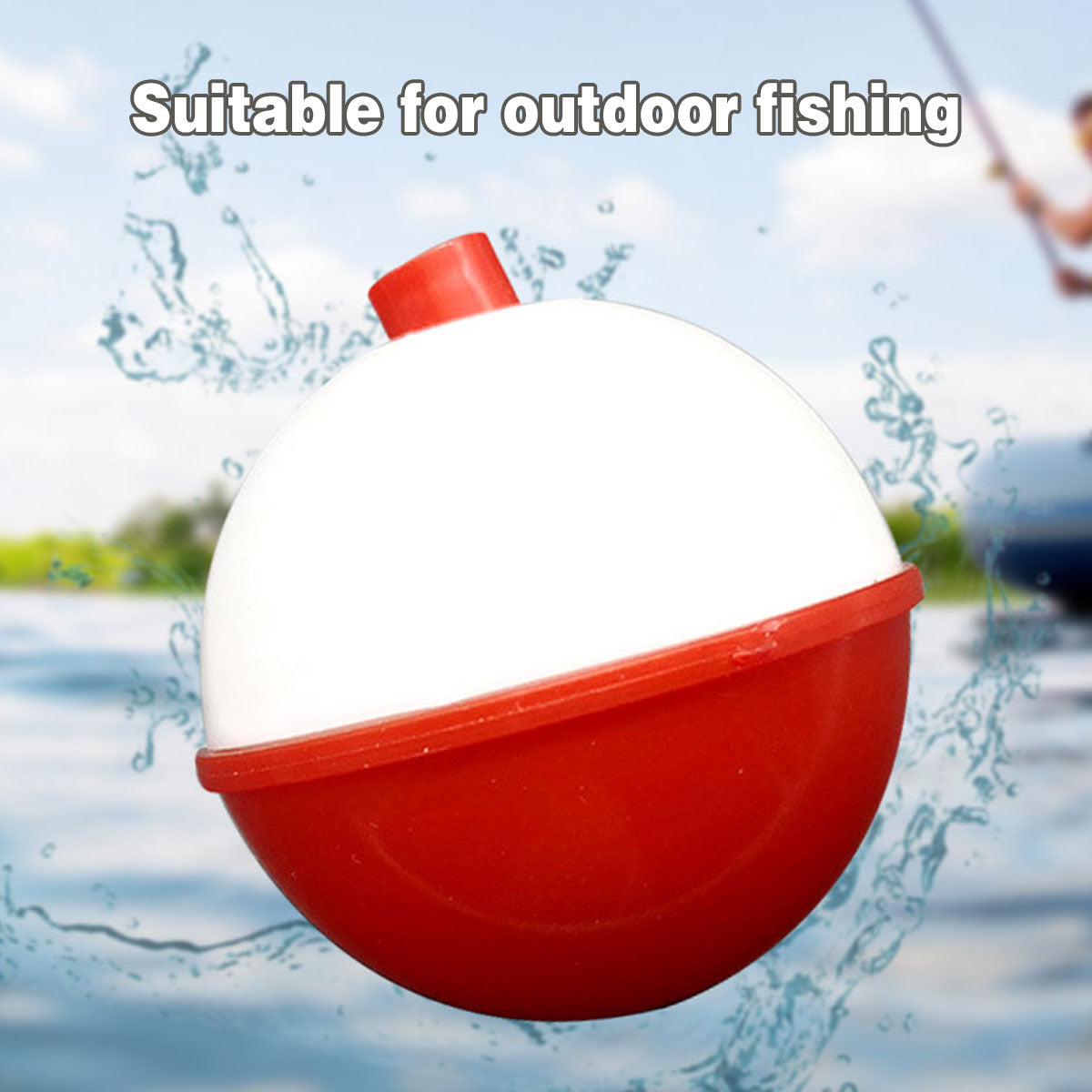 50pcs Snap-On Fishing Bobbers Red White Float Set Freshwater Saltwater