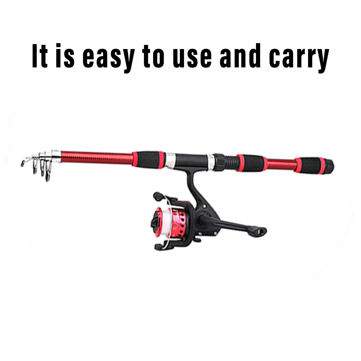 Telescopic Fishing Rod Set with Reel Tackle Box and Carrying Case