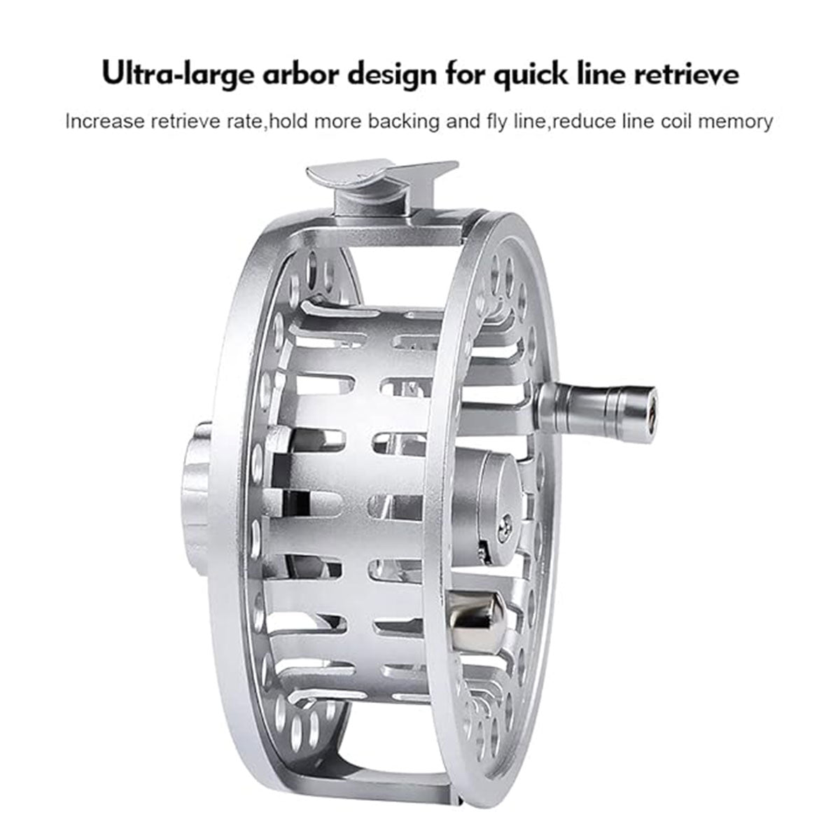 Aluminum Fly Fishing Reel CNC Machined Large Arbor Design