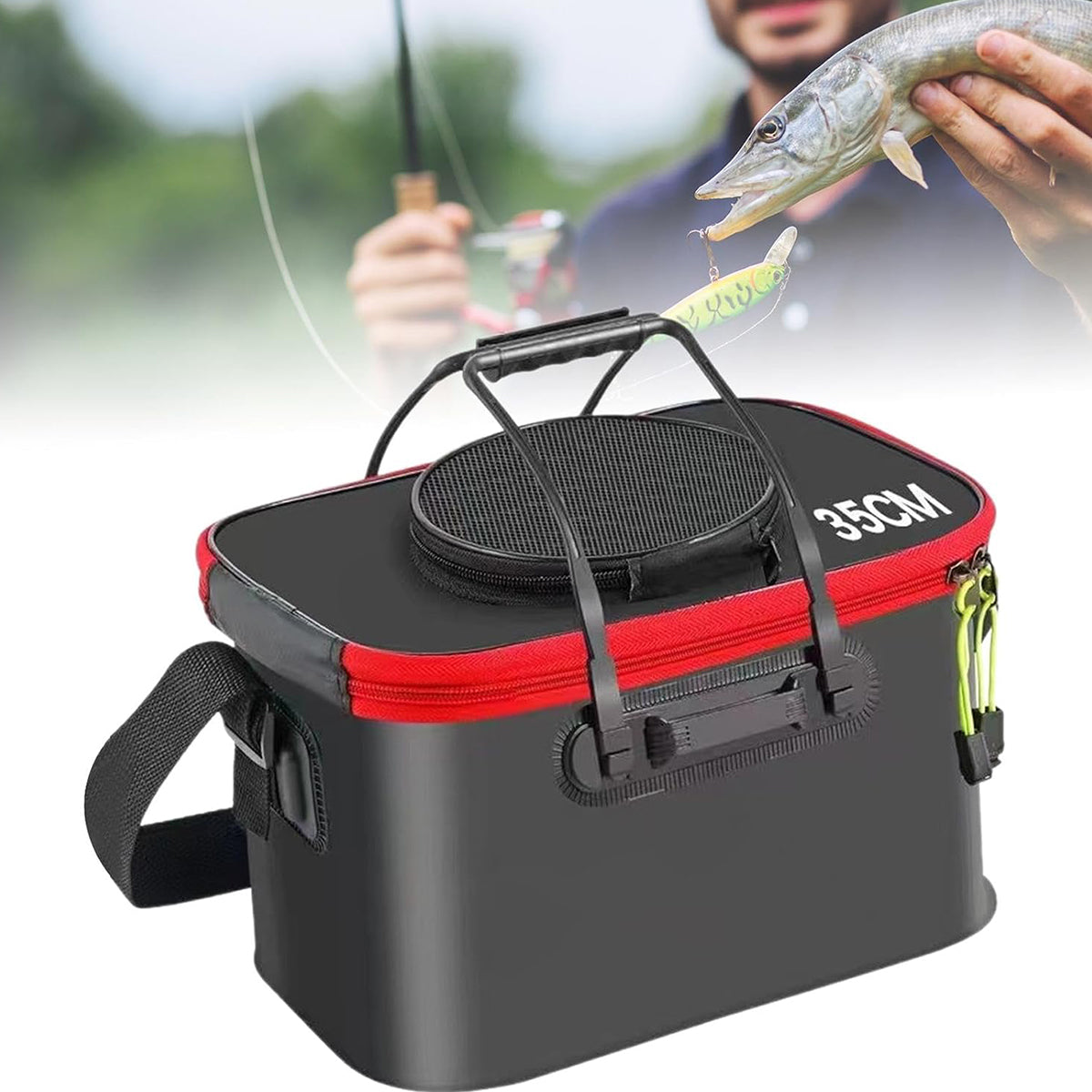 Folding EVA Fishing Bucket Waterproof Portable Live Fish Container
