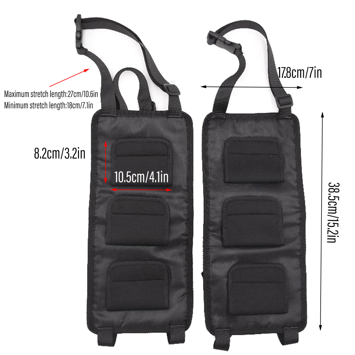 Car Mounted Fishing Rod Holder Rack 2 Pack Adjustable Backseat Storage Straps