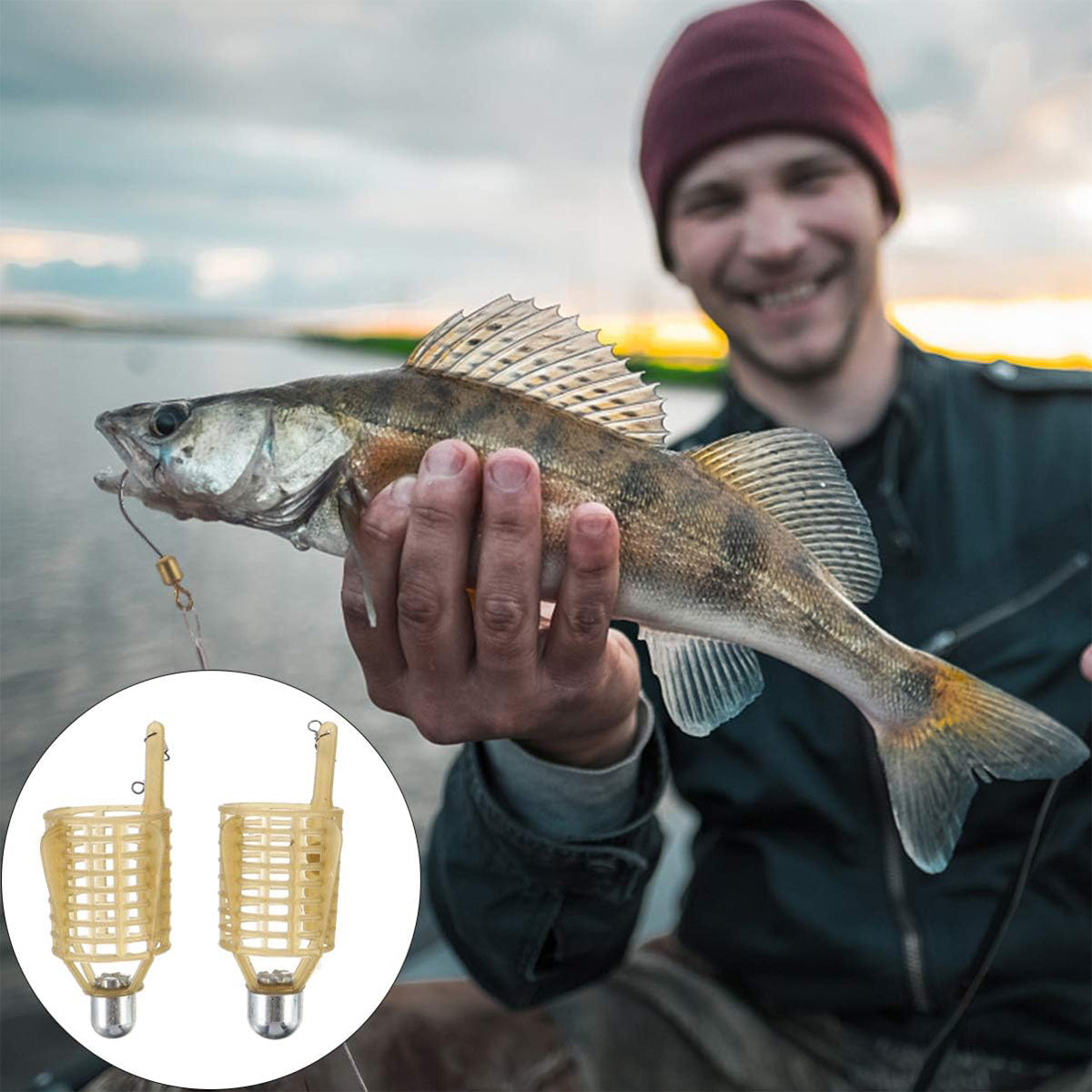 Feeder Bait Cage Set For Carp Fishing Freshwater Durable 4pcs