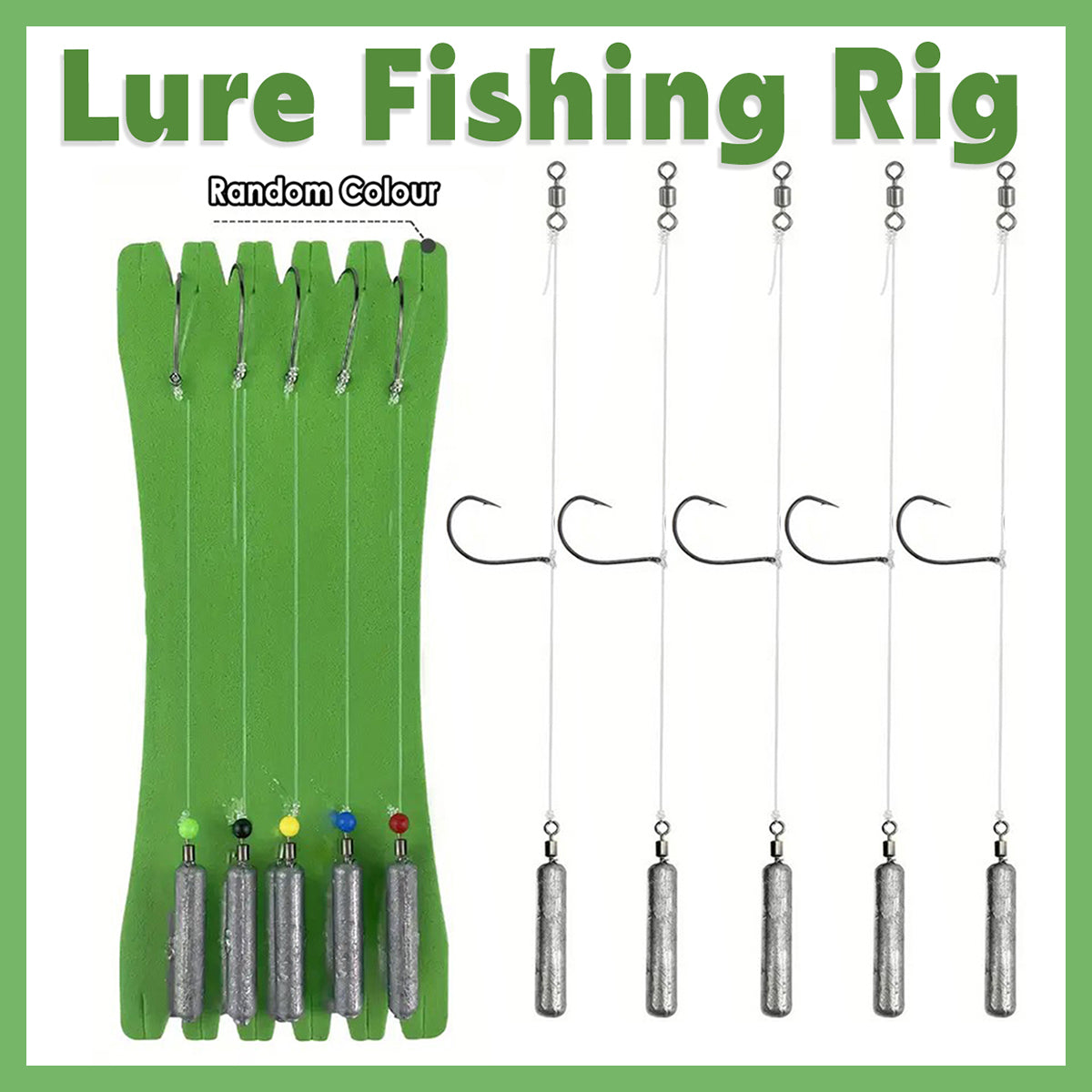 Drop Shot Fishing Rig Fluorocarbon Line with Swivel & Sinker