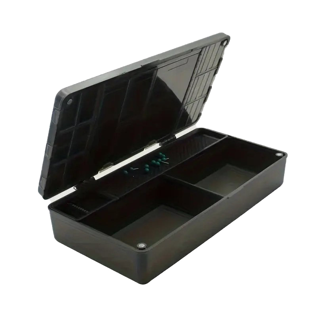 Carp Fishing Tackle Box With Measuring Bar And Rig Pins
