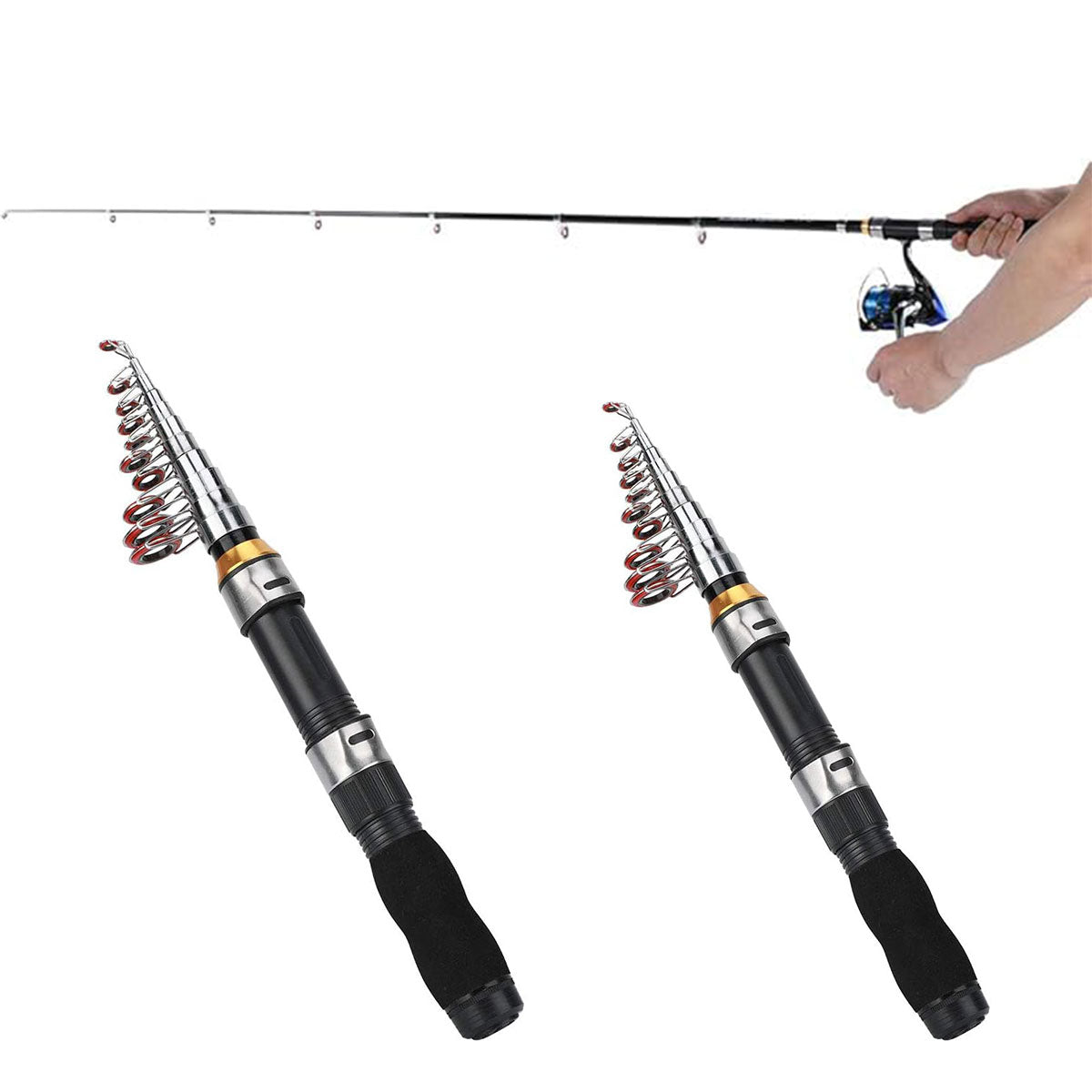 Telescopic Fishing Rod Portable Compact Travel Freshwater Saltwater