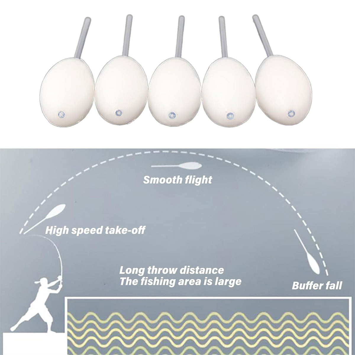 5pcs Slow Sink Bait Throwing Tools Acrylic Fishing Casting Rings