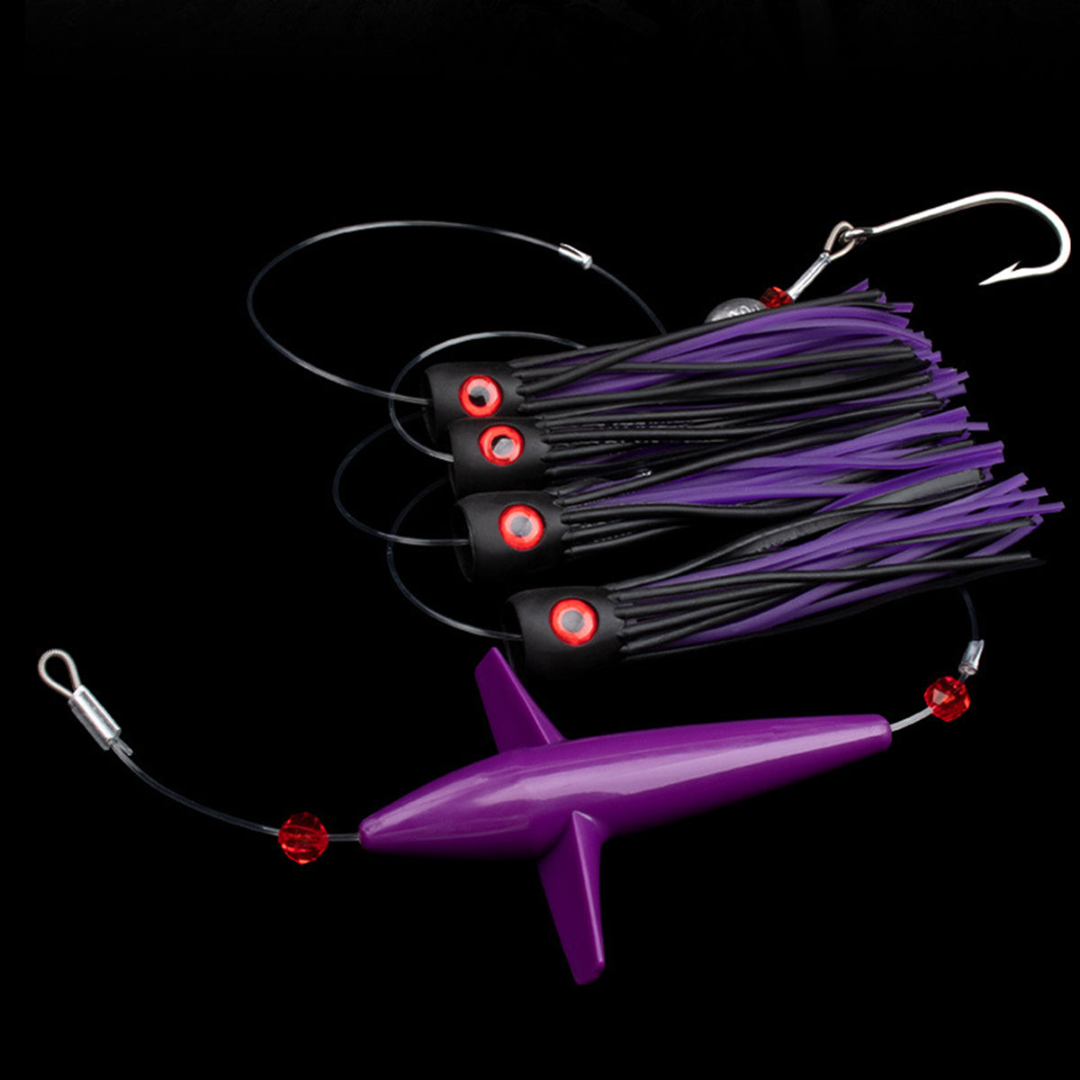 Sea Bait Propeller Lure – 3D Eyes UV Glow Deep Sea Fishing