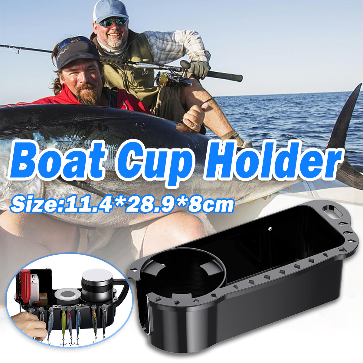 Yacht Boat Cup Rack with Storage for Fishing Tools and Accessories