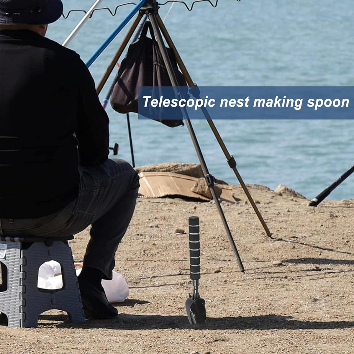 Telescopic Bait Throwing Spoon Aluminium Alloy For Fishing