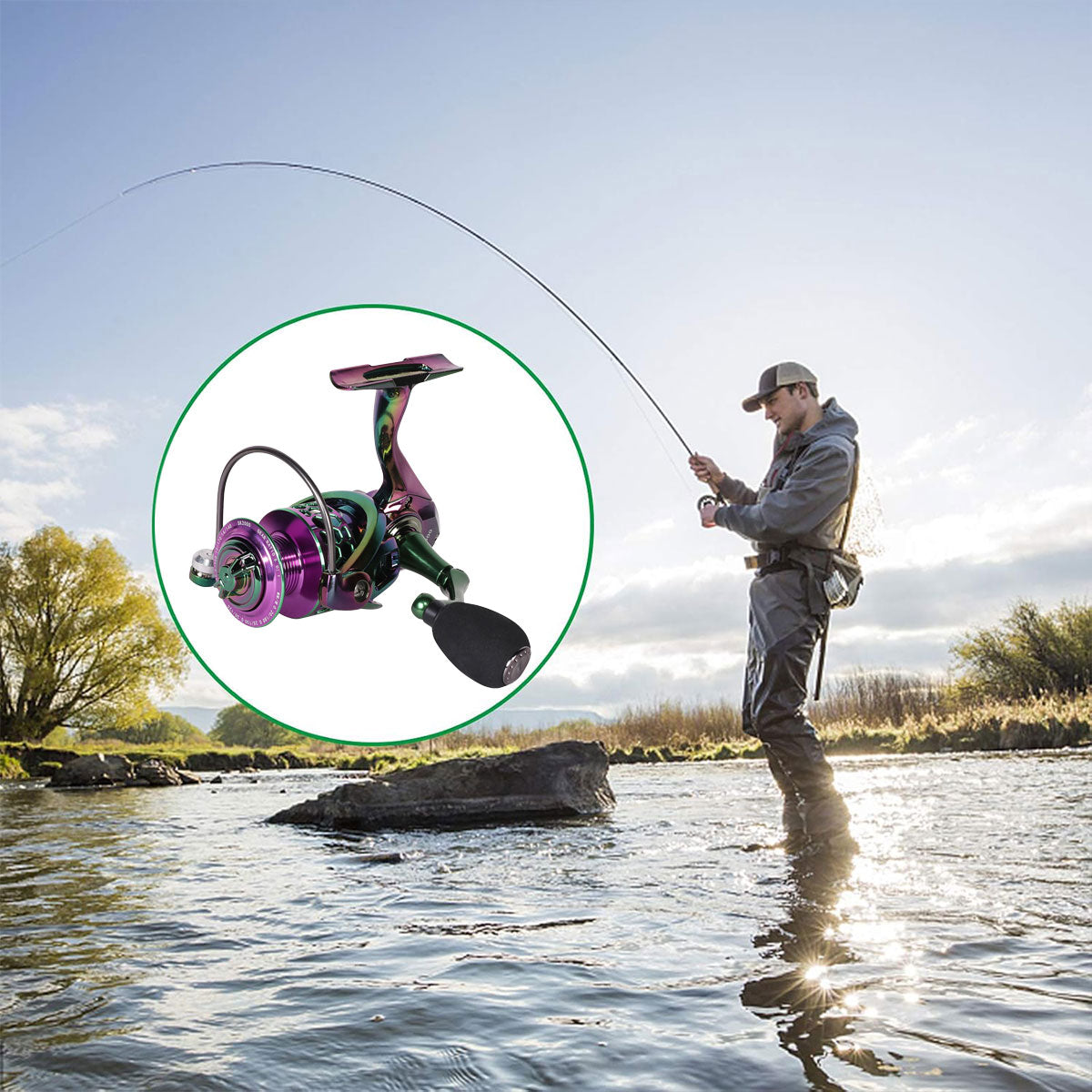 Metal Spinning Reel Durable Electroplated Fishing Reel Left Right Hand