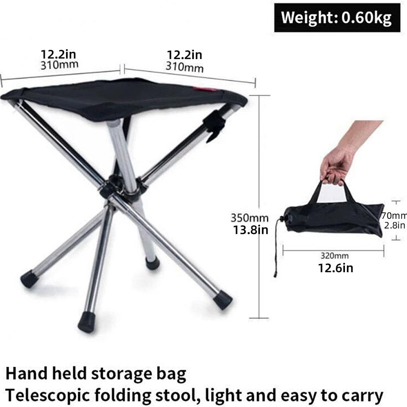Telescopic Folding Stool Portable Outdoor Camping Hiking Fishing