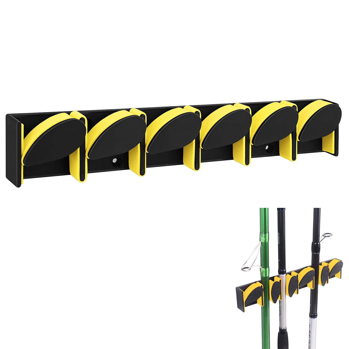 Fishing Rod Display Rack Vertical Horizontal Plastic Bracket for Gear Collection