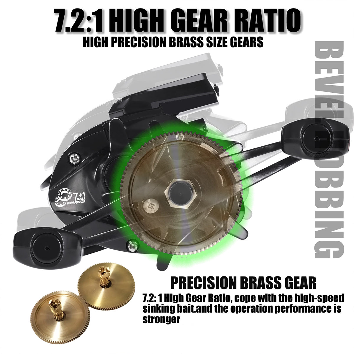 Digital Fishing Reel Solar LCD Display High-Speed 7.2:1 Baitcasting Reel