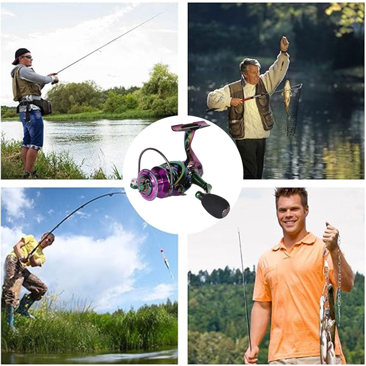 Metal Spinning Reel Durable Electroplated Fishing Reel Left Right Hand