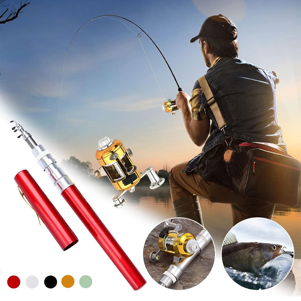 Mini Pocket Fishing Rod with Reel for Travel and Light Fishing