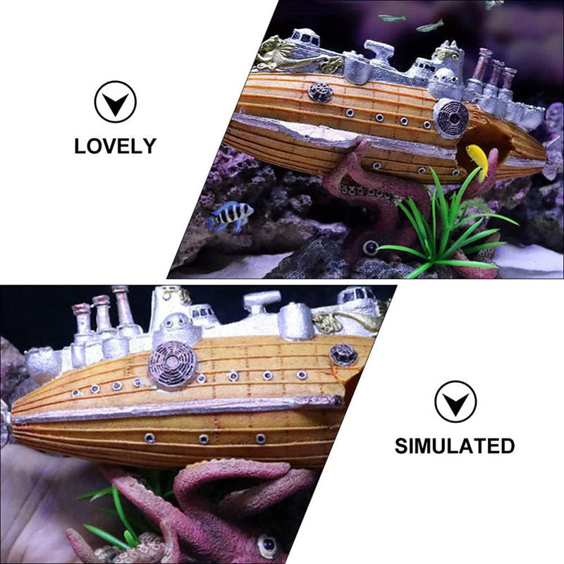 Submarine Aquarium Decoration with Octopus Design for Fish Tanks