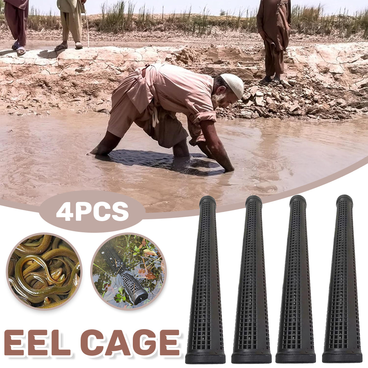 Eel Trap Cage Fishing Cylinder for Eels and Loaches